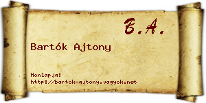 Bartók Ajtony névjegykártya